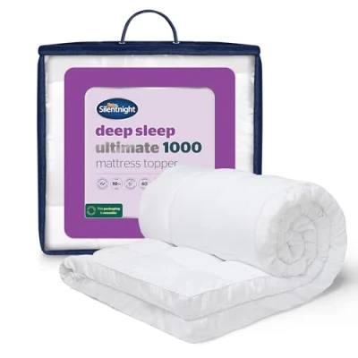 Afbeelding van Silentnight Ultimate Deep Sleep Topper Extra dikke diepe matrastopper luxe katoen zacht machinewasbaar ondersteuning bedkussens bekleding pad