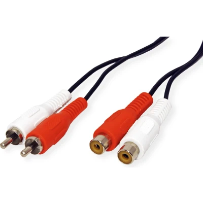 Afbeelding van Value Cinch Audio Aansluitkabel [2x stekker 2x koppeling] 5.00 m Zwart