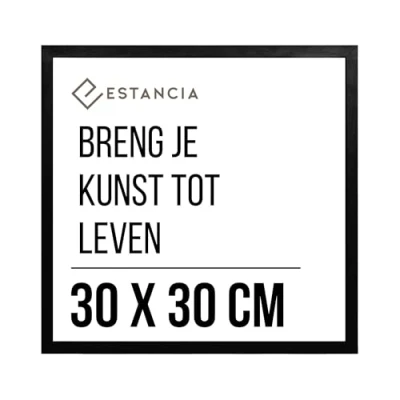 Afbeelding van Zwarte Houten Lijst 30x30 cm met Onbreekbaar Plexiglas