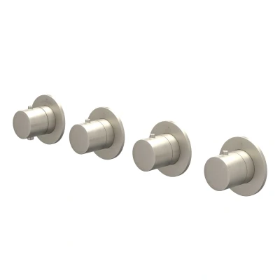 Afbeelding van IVY Bond afbouwdeel inbouwthermostaat 3 stopkranen symmetry Geborsteld Nikkel PVD