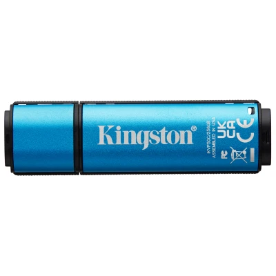 Afbeelding van Kingston Technology IronKey VP50 USB flash drive 64 GB Type C 3.2 Gen 1 (3.1 1) Zwart, Blauw