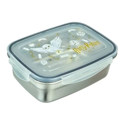 Afbeelding van Undercover Harry Potter broodtrommel met rubberen afdichting, van roestvrij staal, 550 ml inhoud, sandwichbox, school, voor kinderen, lunchbox