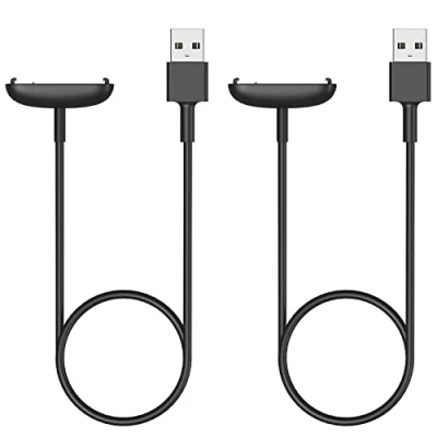 Afbeelding van MoKo 2 Pack Charger Compatible with Fitbit Inspire 3 Activity Tracker, Magnetic Replacement Charging Dock 3.3FT/1M USB Charge Cable Cord, Black