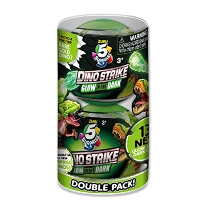 Afbeelding van 5 Surprise ZURU Dino Strike Glow in the Dark Dinosaurus verrassingscapsules, verpakking van 2 stuks