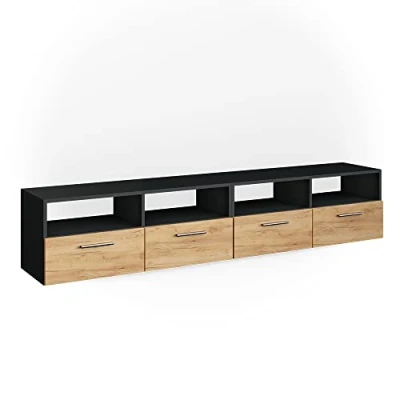 Afbeelding van Vicco TV meubel &quot;Diego&quot;, Antraciet/Krachtige eik goud, 190 x 38 cm