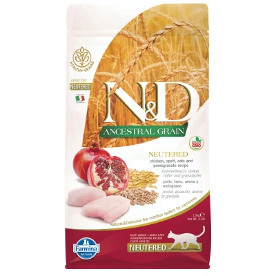 Afbeelding van Farmina N&amp;D Ancestral Grain Neutered kip en granaatappel voor katten 1,5 kg