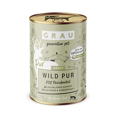 Afbeelding van GRAU het origineel Natvoer voor honden Wild Pur, 6 verpakking (6 x 400 g), graanvrij, volwassen