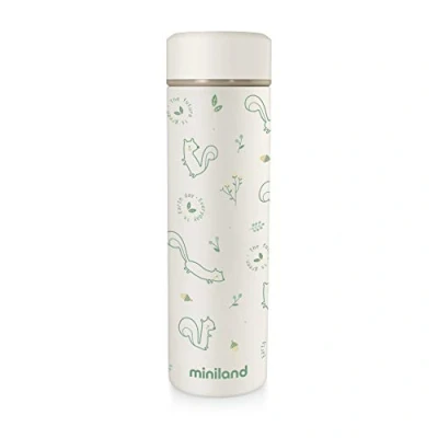 Afbeelding van miniland natuurlijke Thermo s fles beige /groen 450 ml