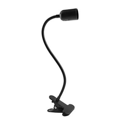 Afbeelding van SCNNC E27 Lamphouder met clip, 360 verstelbare zwanenhals, klemlamp, lange kabel schakelaar stekker, voor dieren, groeiende planten, tafellamp, zwart (zonder gloeilamp)