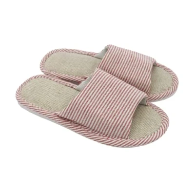 Afbeelding van APIKA Dames en Heren Katoen Vlas Casual Zacht Licht Open Teen Slippers Comfortabel Ademend Huis Antislip voor Binnen Buiten (40/41 EU, Rood, numeric_40)