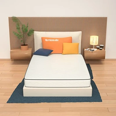 Afbeelding van MiaSuite Primavera H12 matras met orthopedisch medisch hulpmiddel en overtrek van anti allergisch mijtdicht katoen, waterschuim polyurethaan, wit, voor Frans bed, 120 x 190 cm