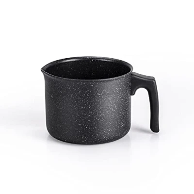Afbeelding van Moneta Etnea aluminium bollilatte met antiaanbaklaag, steeneffect, zwart, 14 cm