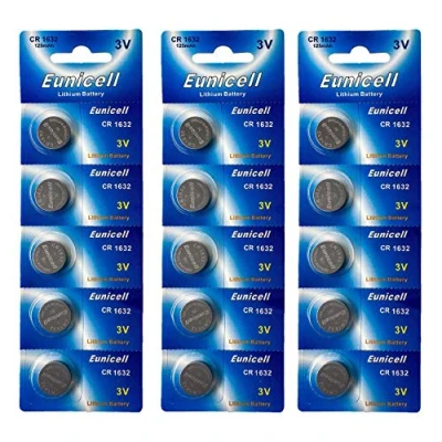 Afbeelding van Eunicell 15 x CR1632 3V lithium knoopcel 120 mAh (3 blisterkaarten van 5 batterijen) Eastcell (FBA)