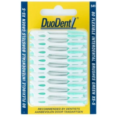 Afbeelding van 2x Duodent Flexibele Interdentale Borstels Groen XS S 80 stuks
