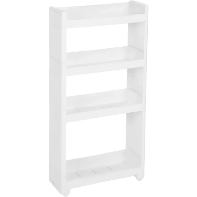 Afbeelding van Hoppa! Witte Keuken Trolley Kunststof 4 Laags Wit 46 x 18 92 cm (B D H)