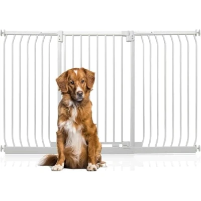 Afbeelding van Bettacare Extra Tall Elite Hondenhek, 170cm 179cm, Mat Wit, Hoog 100cm in Hoogte, Druk Montage Hek voor Honden en Puppy&#039;s, Huisdier Hond Barrière, Eenvoudige Installatie
