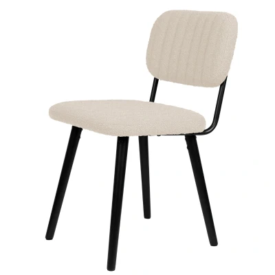 Afbeelding van Puur Vinnes eetkamerstoel bouclé off white Boucle