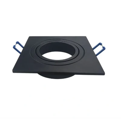 Afbeelding van Inbouw spot GU10 + MR16 Aluminium 91mm Vierkant armatuur Verstelbaar Zwart 