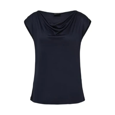Afbeelding van s.Oliver Black Label MIT Wasserfallausschnitt Tshirt print, Dames, Maat: 38, Navy