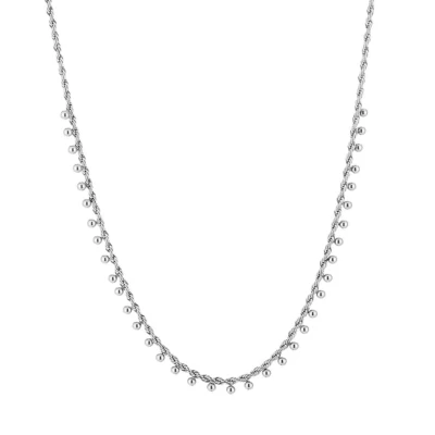 Afbeelding van Bijoutheek Collier Gedraaid Kleine Balls Zilver
