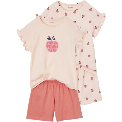 Afbeelding van Vertbaudet Set van 2 pyjamabroeken met appels voor meisjes