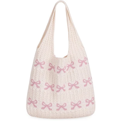 Afbeelding van Boraboi® Gehaakte Boho Strandtas voor Dames met Strik Perfect Zomeractiviteiten en Dagelijks Gebruik