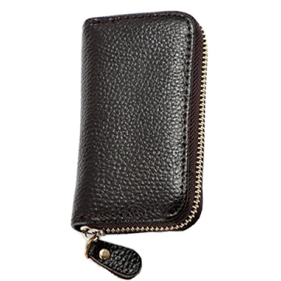 Afbeelding van iSuperb Sleuteltas sleuteletui leer autosleutel tas portemonnee, bruin, 11,5 x 6,5 2,2 cm