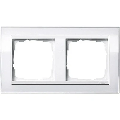 Afbeelding van Gira Event Clear afdekraam 2 voudig wit voor zuiver witte centrale