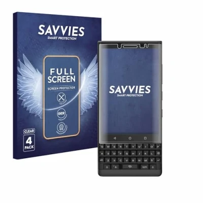 Afbeelding van Savvies Screenprotector voor BlackBerry Key2 Folie Beschermfolie transparant volledig dekking (4 Stuks)