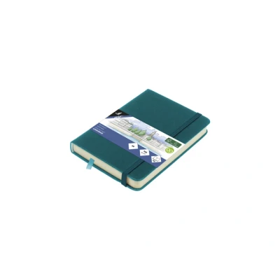 Afbeelding van Schetsboek Kangaro A6 dark turquoise PU HC 80 vel 140gr roomwit met el