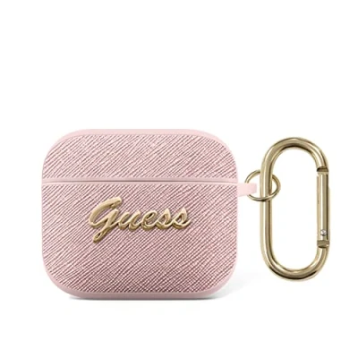 Afbeelding van Guess AirPods 3 Saffiano Script Roze