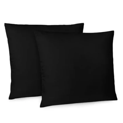 Afbeelding van Dreamzie Kussensloop 65 x cm, Set van 2 Kussenslopen, Zwart met Ritssluiting, Microvezel, Zacht,
