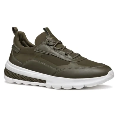 Afbeelding van Geox Spherica Actif Sneakers laag, Heren, Maat: 43, Military Leer en textiel