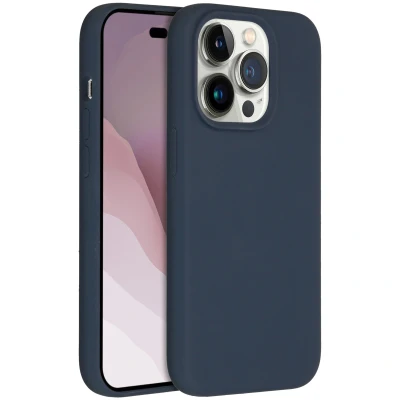 Afbeelding van Apple iPhone 14 Pro MagSafe Hoesje Siliconen en TPU (zacht) Accezz Softcase/Backcover Donkerblauw Telefoonhoesje