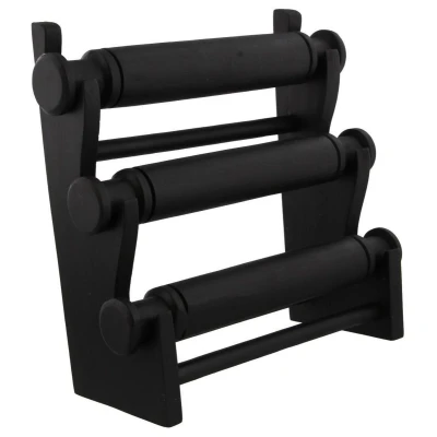 Afbeelding van Display Armbanden en Horloges Sieradenhouder 3 Lagen 27x29x13 cm Hout Zwart