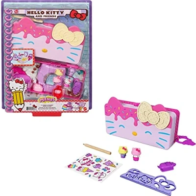 Afbeelding van Hello Kitty en Vriendjes Minivriendjes IJswonderen Potloodbakje (ca. 19 cm) met 2 Sanrio figuren schrijfaccessoires, mooi cadeau voor kinderen vanaf 4 jaar