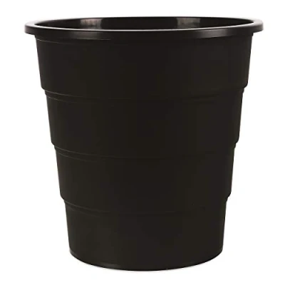 Afbeelding van Office Products Model 19054621 05 prullenbak 16 liter kunststof design afvalbak rond voor kantoor keuken; 1 stuk zwart elegant en praktisch stabiel Afmetingen: 30,8 x 31