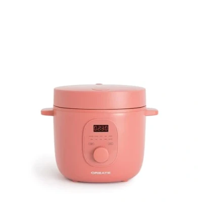 Afbeelding van CREATE rijstkoker, elektrische 2 liter, terracotta, programmeerbaar tot 24 uur, 10 vooraf geïnstalleerde programma&#039;s, eenvoudige reiniging, warmhoudfunctie, 400 W