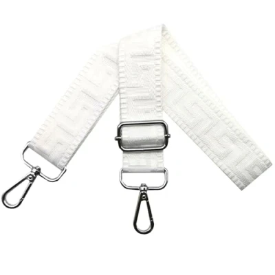 Afbeelding van Schouderriem voor tas, tasriemen om te wisselen, verstelbare tasriem, breedte: 3,8 cm, met zilveren karabijnhaak, tasband, schouderriem, draagriem dameshandtassen, zuiver wit, K24