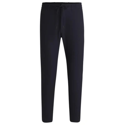 Afbeelding van BOSS Chino Seersucker Navy maat W 33 L 34 Heren met Modern fit Pasvorm Polyester Suitable Herenkleding