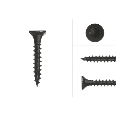 Afbeelding van Zwarte Schroeven Verzinkt 4 x 20 mm Torx met Snijpunt 100 Stuks
