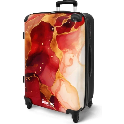 Afbeelding van NoBoringSuitcases.com® Reiskoffer groot Rode koffer met 4 wielen 20 kg bagage
