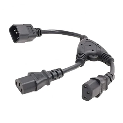Afbeelding van SZRMCC UPS PDU Server Y Splitter Voedingskabel IEC320 C14 naar 2 x C13 10A 250V Verlengkabel (2xc13 30cm)