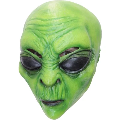 Afbeelding van Partychimp Hoofdmasker Alien Halloween Latex One size Groen