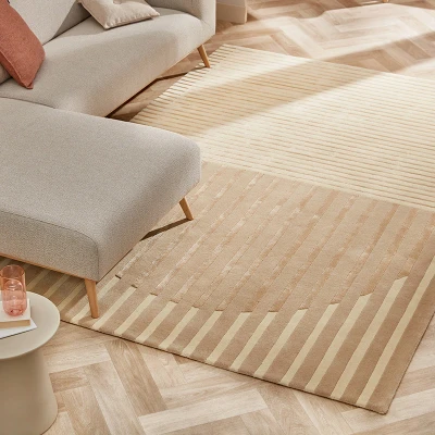 Afbeelding van Modern wollen vloerkleed Fano Beige 170x230cm Brinker carpets