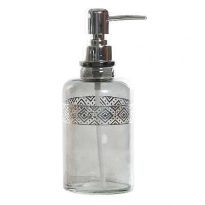 Afbeelding van Zeeppompje/zeepdispenser grijs transparant van glas 400 ml