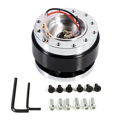 Afbeelding van Stuurwiel Quick Release Hub Adapter, Universele 6 gaats Bolt Ball Stuurnaaf Adapter Snap Off Kit(zwart)