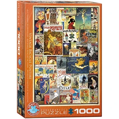 Afbeelding van Eurographics Vintage Bicycle Posters 1000 Teile Puzzel voor kinderen, Maat: One Size, Multi coloured