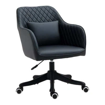 Afbeelding van Vinsetto massage bureaustoel kantoorstoel computerstoel draaistoel werkstoel met trilfunctie armsteunen in hoogte verstelbaar fluweel roze 55 x 65 79 89 cm