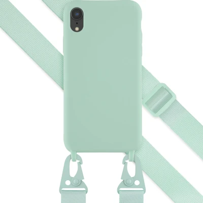 Afbeelding van Apple iPhone Xr Hoesje Siliconen en TPU (zacht) Selencia Softcase/Koordhoesje/Backcover Turquoise Telefoonhoesje